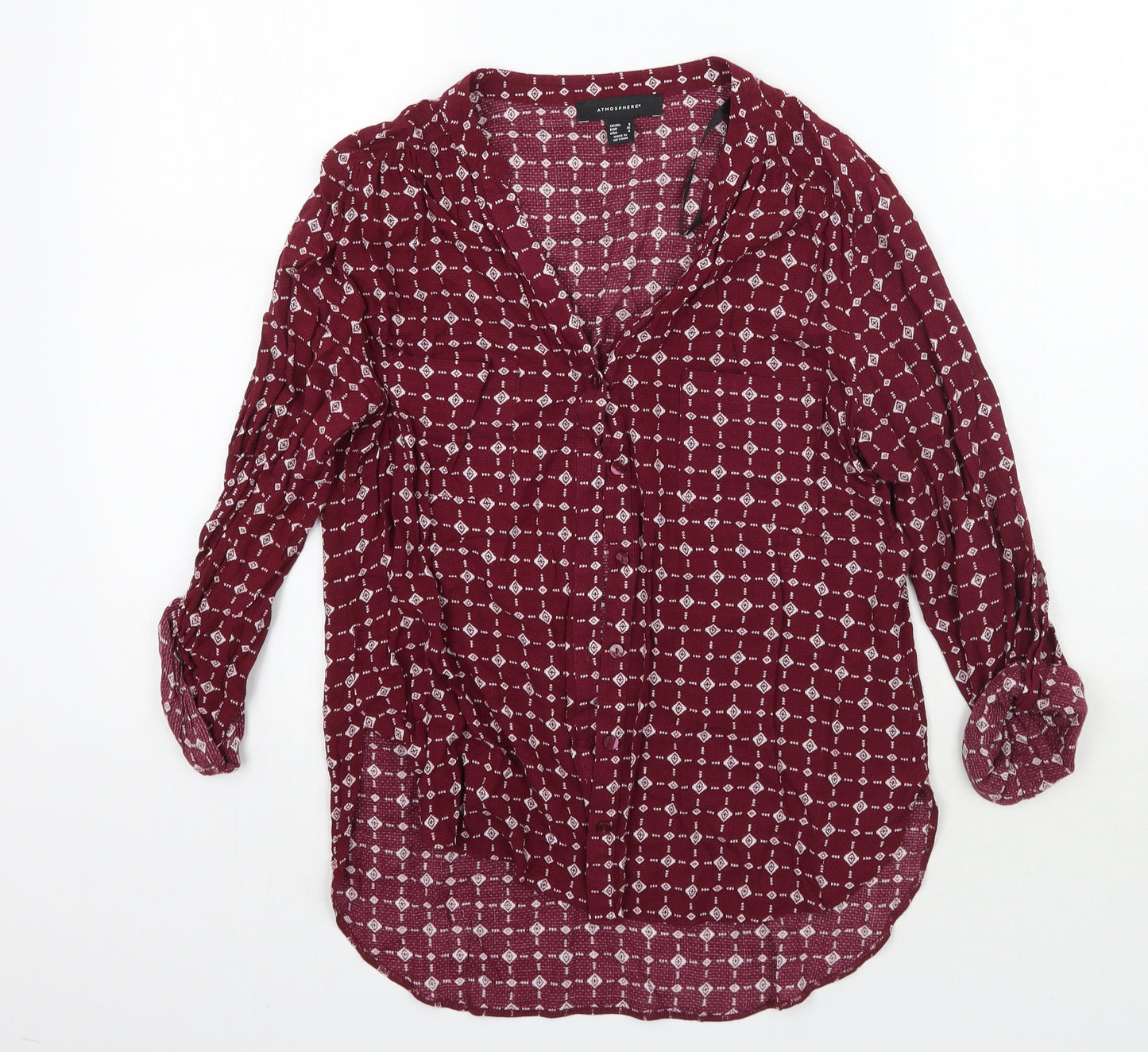 Primark Womens Purple Floral  Basic Button-Up Size 8