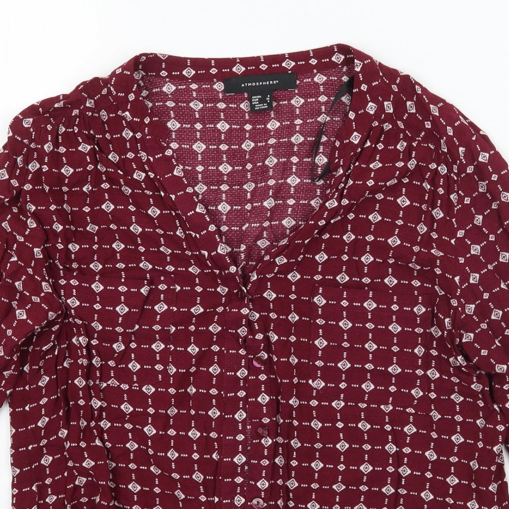 Primark Womens Purple Floral  Basic Button-Up Size 8