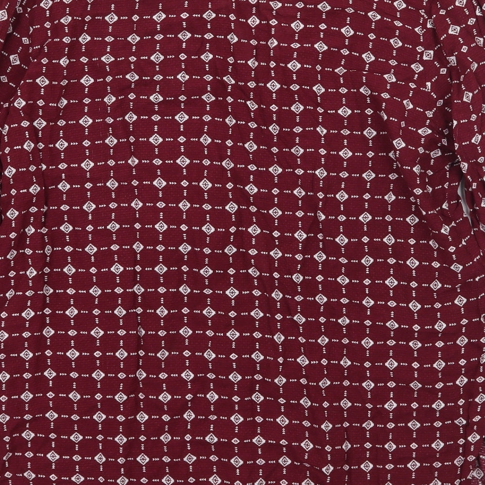 Primark Womens Purple Floral  Basic Button-Up Size 8