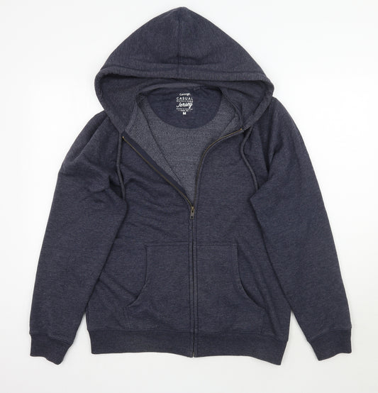 Front view of George men’s blue jacket coat, size M