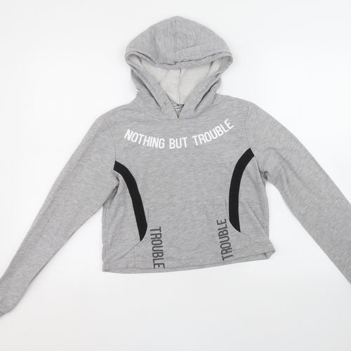 Select Womens Grey   Pullover Hoodie Size 12