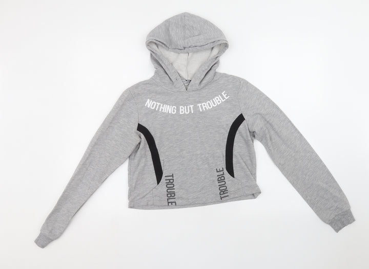 Select Womens Grey Pullover Hoodie Size 12