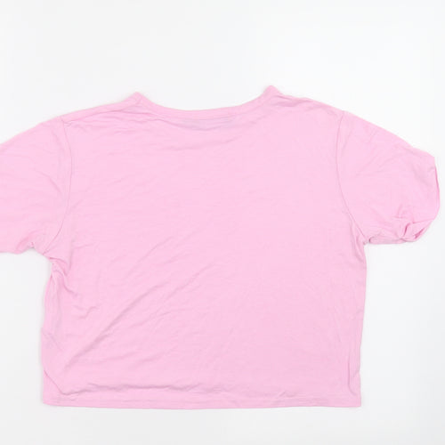 PRETTYLITTLETHING Womens Pink   Cropped T-Shirt Size 6
