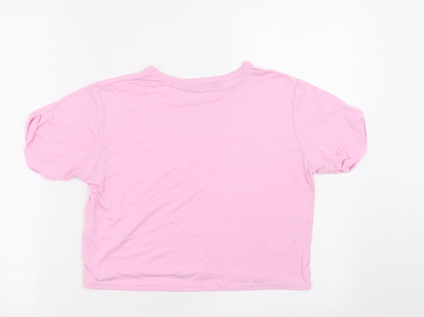 PRETTYLITTLETHING Womens Pink   Cropped T-Shirt Size 6