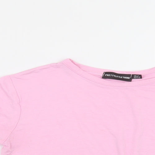 PRETTYLITTLETHING Womens Pink   Cropped T-Shirt Size 6