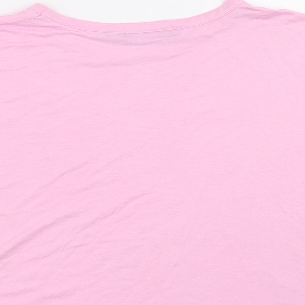 PRETTYLITTLETHING Womens Pink   Cropped T-Shirt Size 6