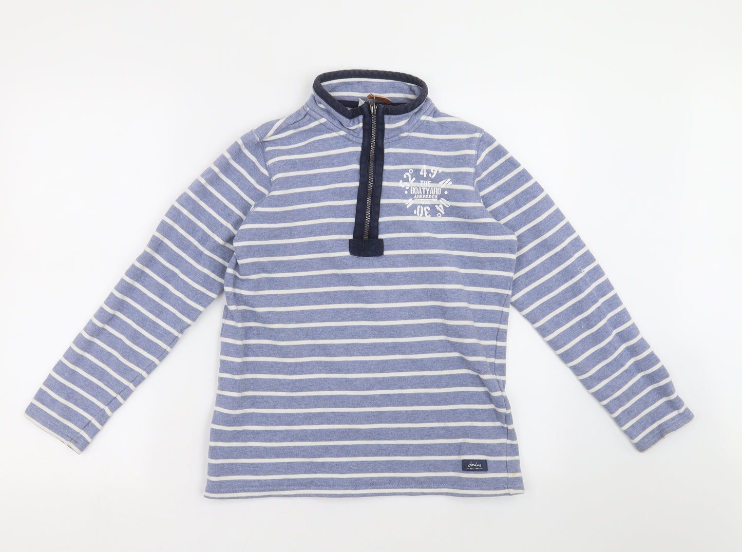 Joules Boys Blue Striped  Pullover Sweatshirt Size 12 Years