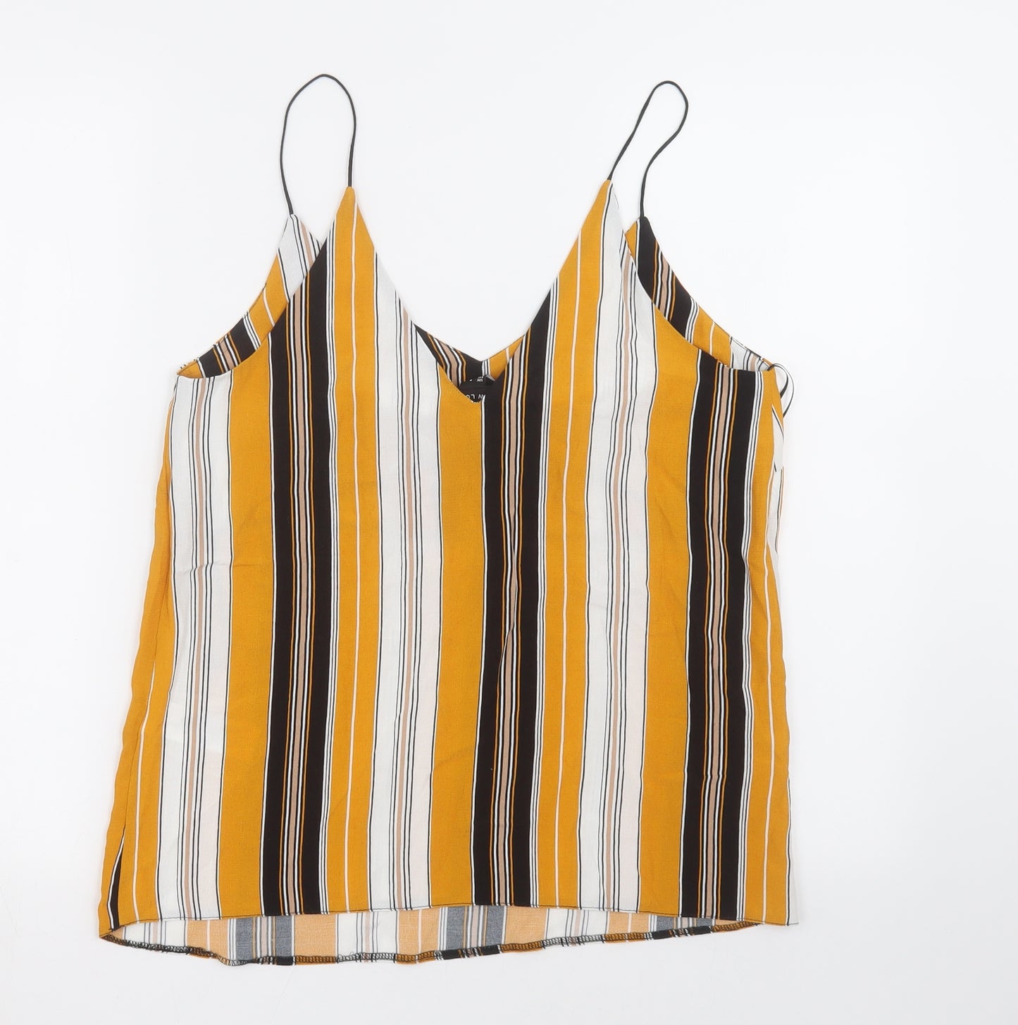 New Look Womens Yellow Striped  Basic Tank Size 8