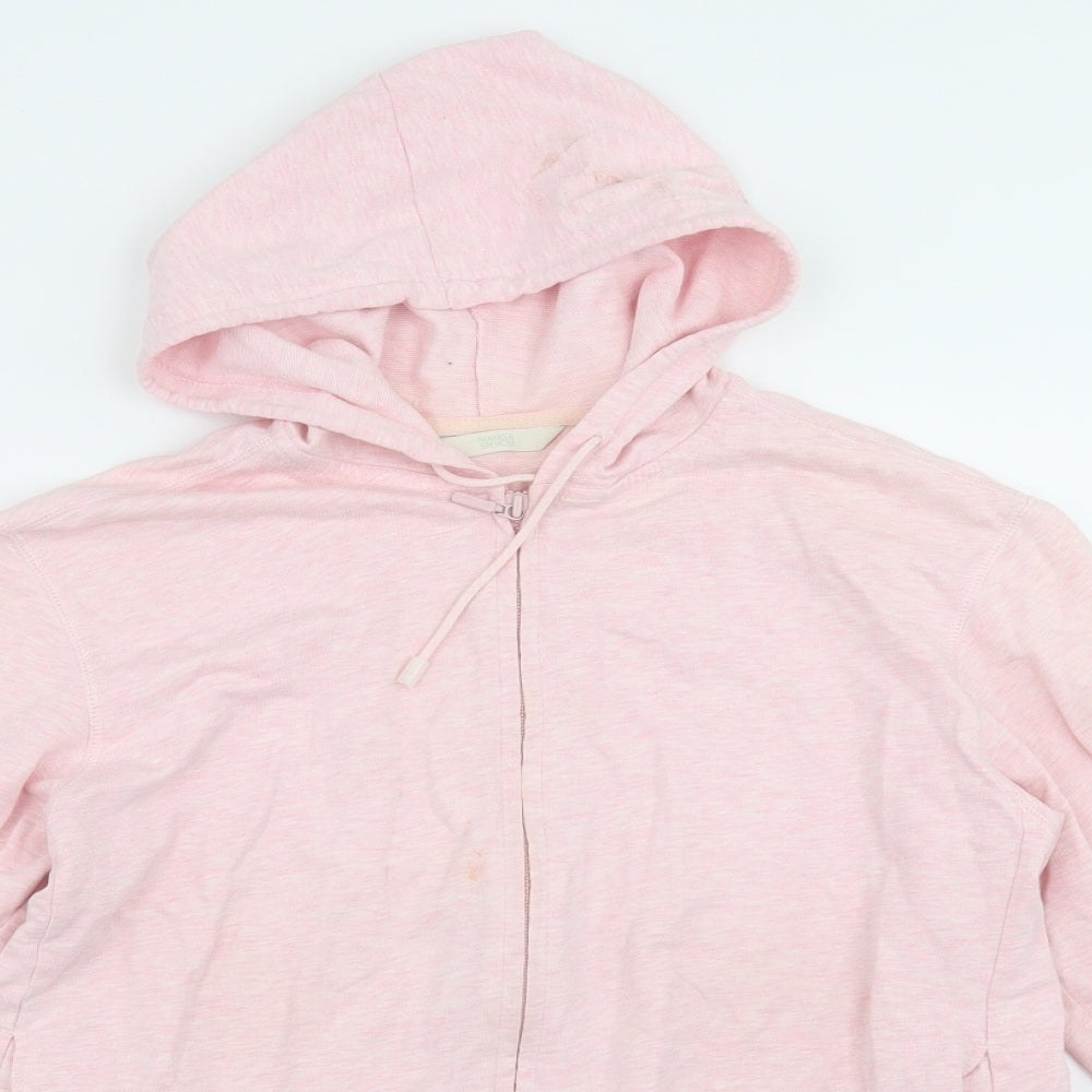 Marks and Spencer Womens Pink   Full Zip Hoodie Size 16