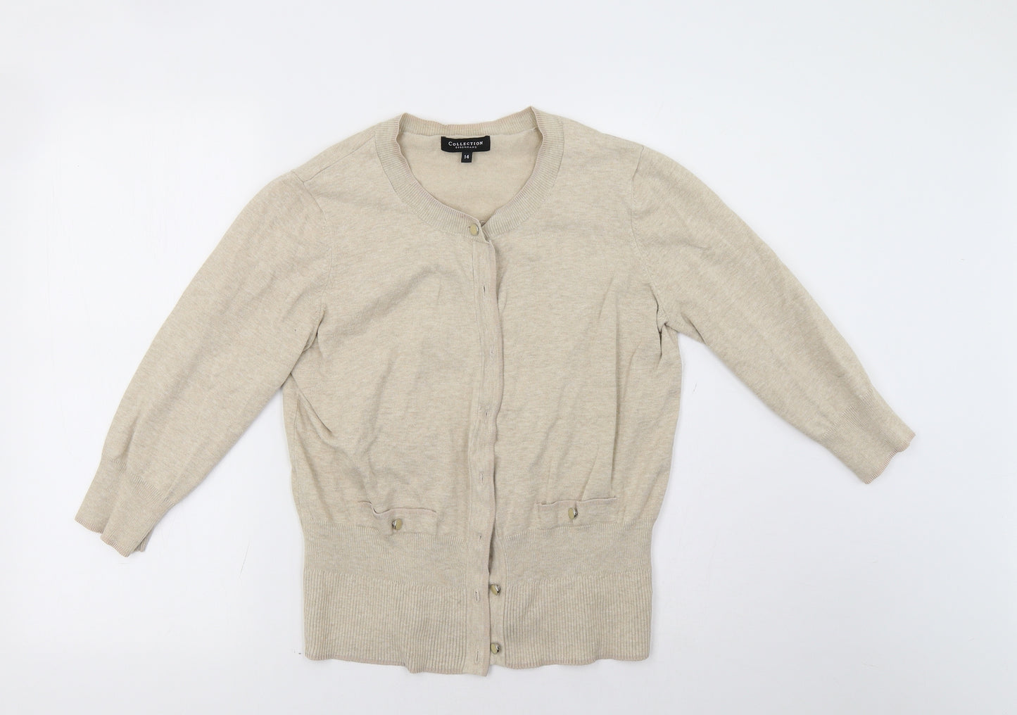 Debenhams Womens Beige   Cardigan Jumper Size 14