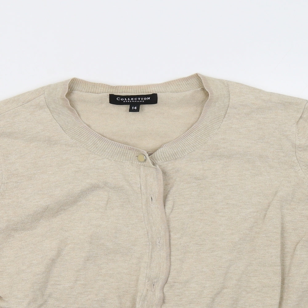 Debenhams Womens Beige   Cardigan Jumper Size 14