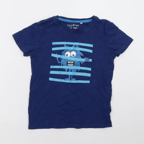 lily & dan Boys Blue   Basic T-Shirt Size 8 Years