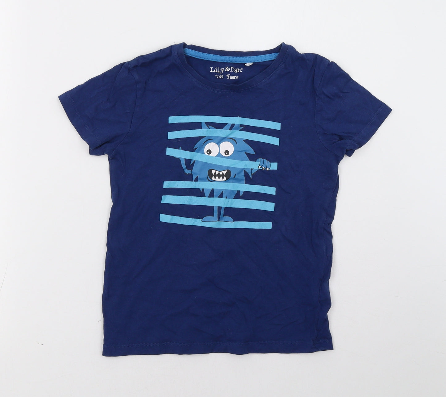 lily & dan Boys Blue   Basic T-Shirt Size 8 Years