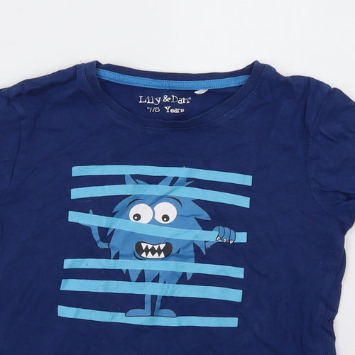 lily & dan Boys Blue   Basic T-Shirt Size 8 Years