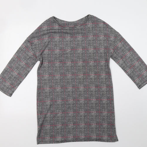 F&F Womens Grey Check  A-Line  Size 10