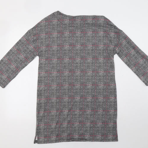 F&F Womens Grey Check  A-Line  Size 10