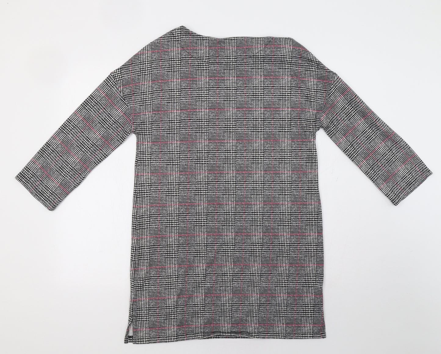 F&F Womens Grey Check  A-Line  Size 10