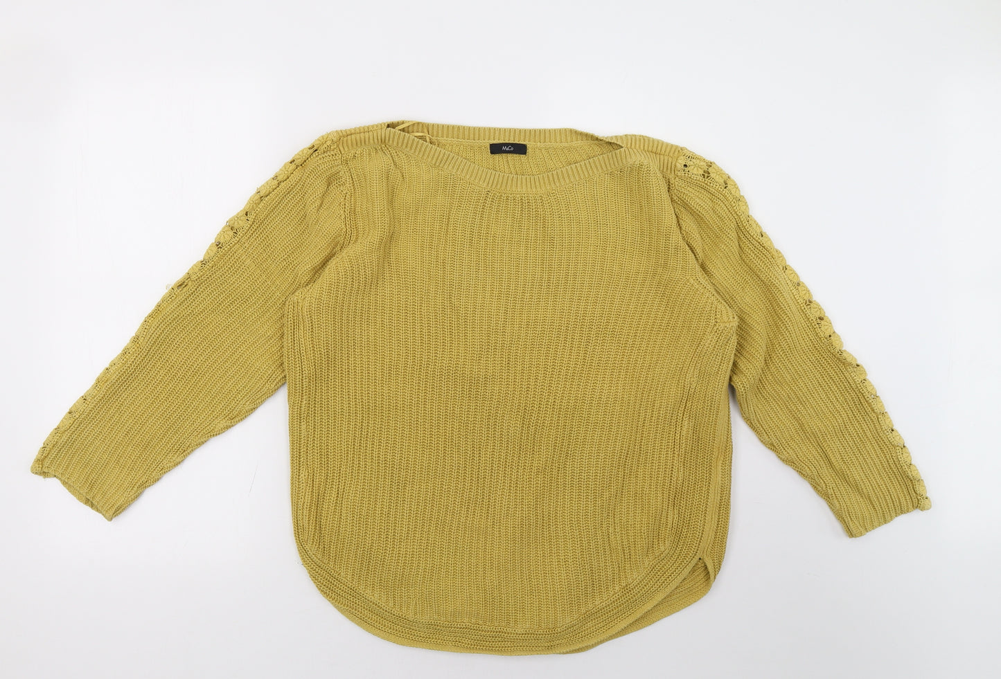 M&Co Womens Yellow   Pullover Sweatshirt Size 18