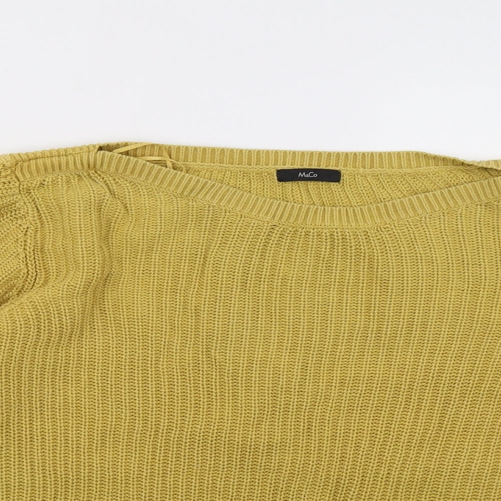 M&Co Womens Yellow   Pullover Sweatshirt Size 18