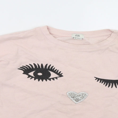 River Island Girls Pink   Pullover Sweatshirt Size 10 Years