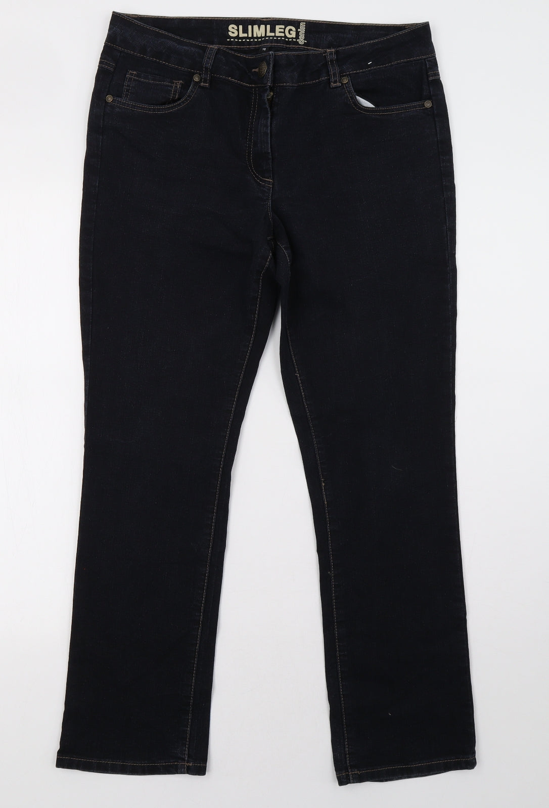 Preworn Womens Blue   Straight Jeans Size 14 L30 in