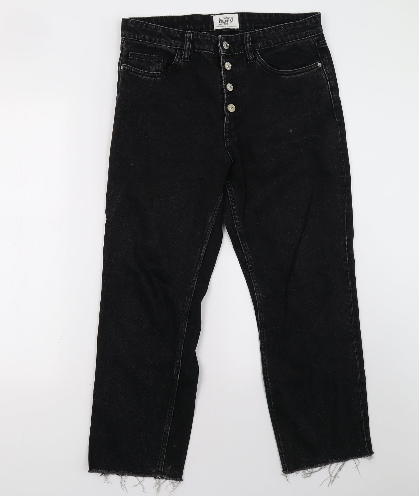 Zara Womens Black  Denim Mom Jeans Size 12 L27 in