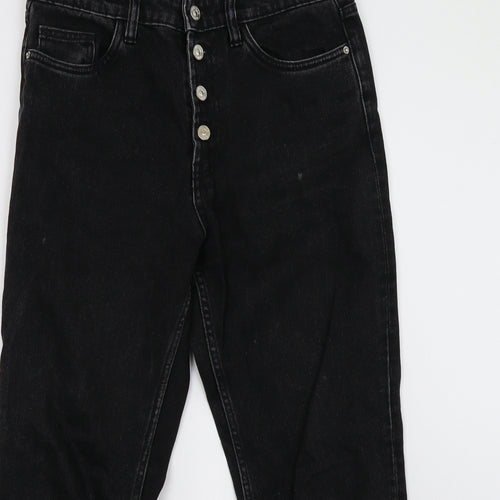 Zara Womens Black  Denim Mom Jeans Size 12 L27 in