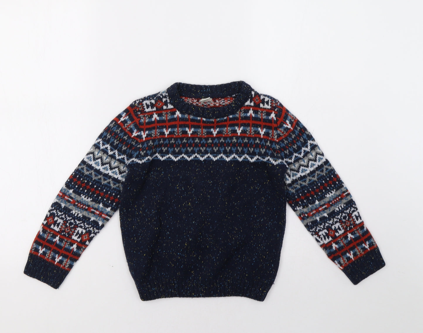 Sainsburys Boys Blue Geometric  Pullover Sweatshirt Size 6 Years