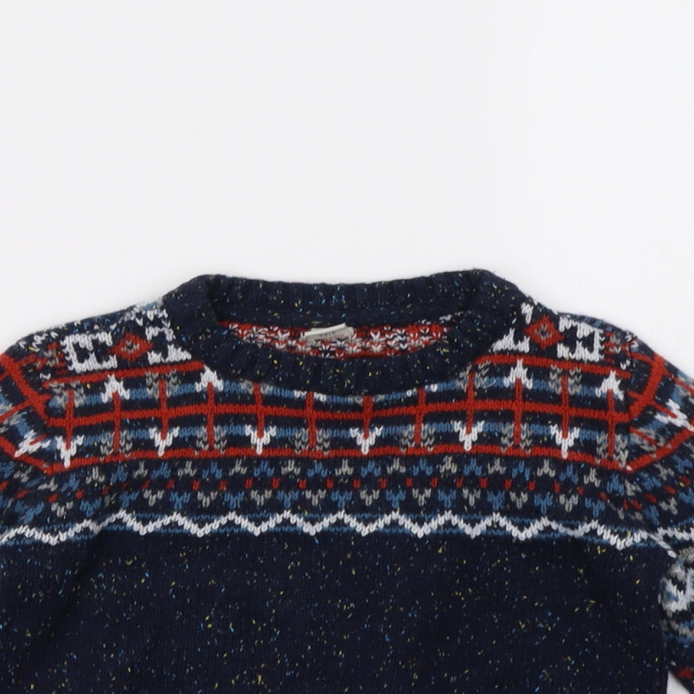 Sainsburys Boys Blue Geometric  Pullover Sweatshirt Size 6 Years