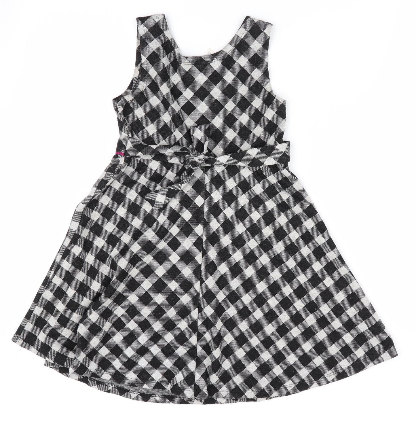 Ashley Annn Girls Black Check  Fit & Flare  Size 6 Years