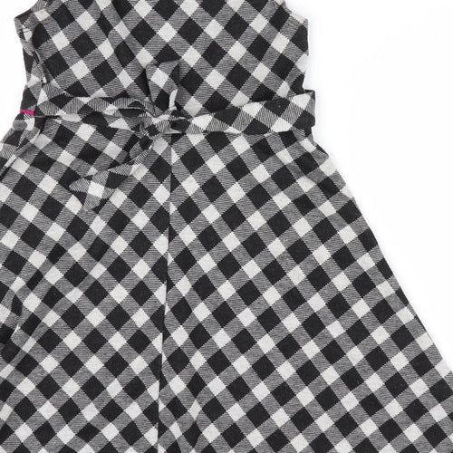 Ashley Annn Girls Black Check  Fit & Flare  Size 6 Years