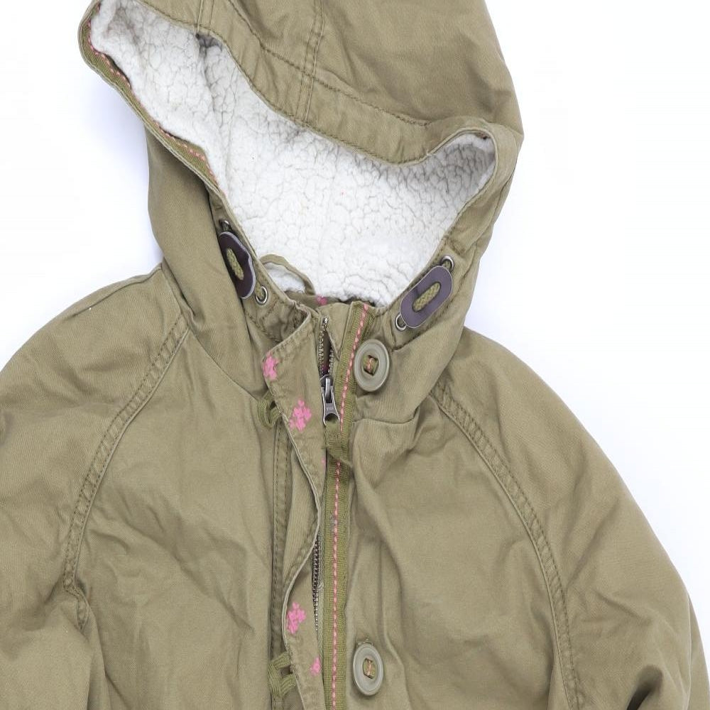 NEXT Girls Green   Basic Coat Coat Size 10 Years  - Faux Sheep Fur lined