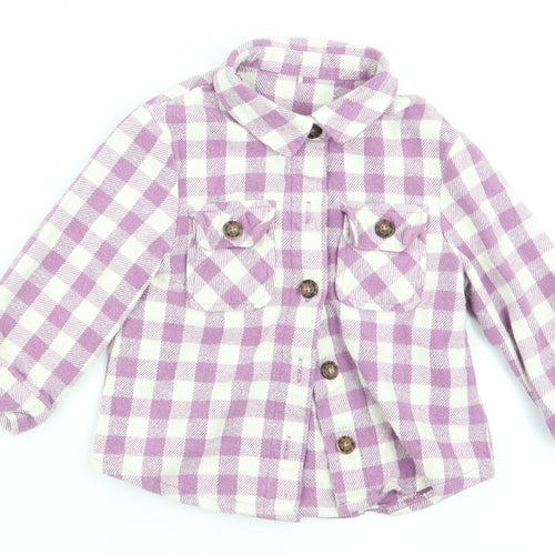 George Girls Purple Check  Basic Button-Up Size 2-3 Years