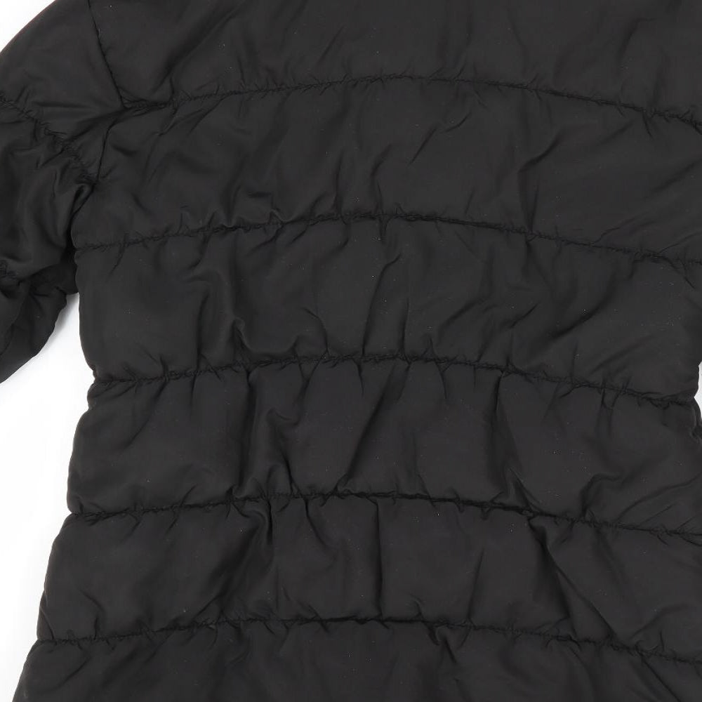 Julien Macdonald Girls Black   Anorak Coat Size 9-10 Years  - Faux Fur Trim