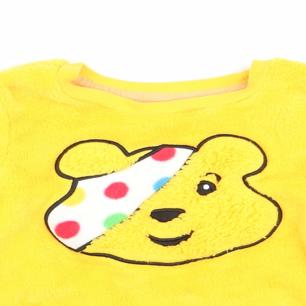 George Baby Yellow Animal Print  Pullover Jumper Size 18-24 Months  - Pudsey Bear