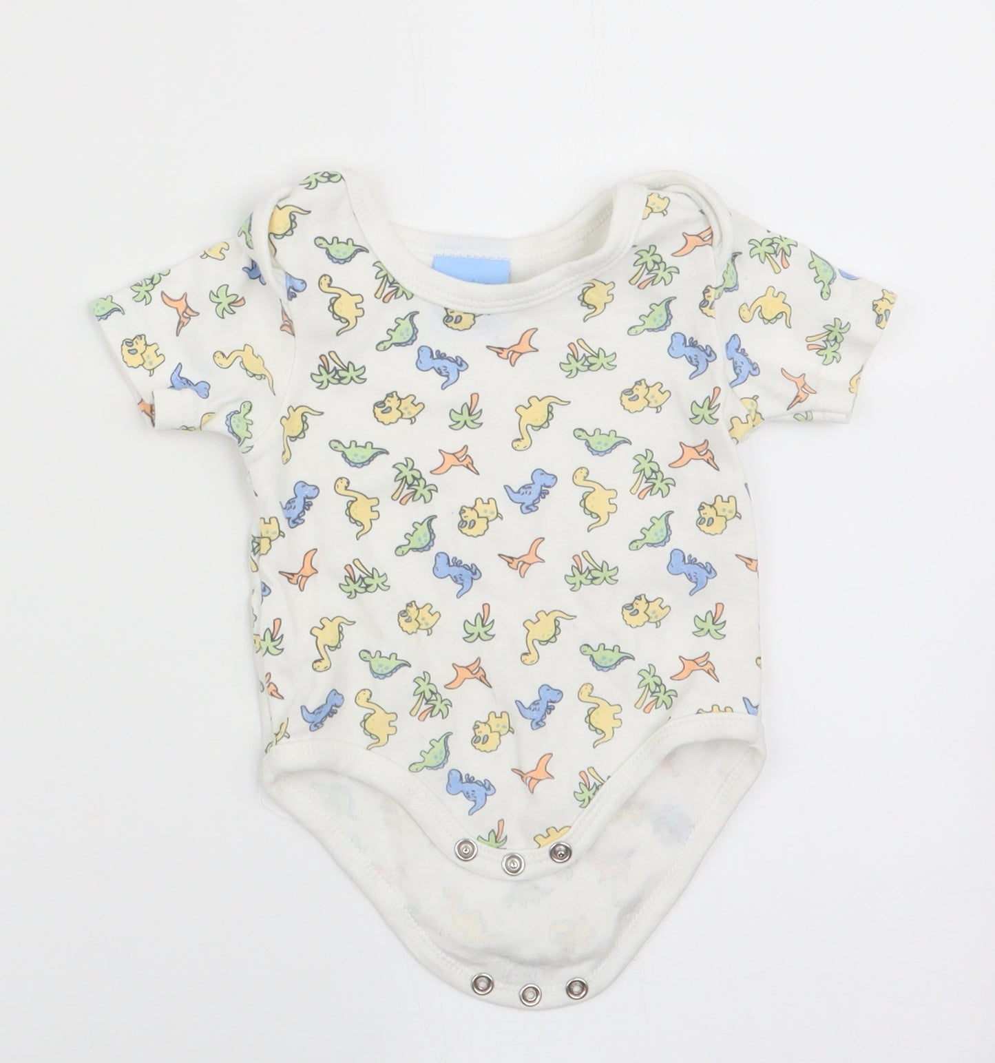 Bebe Bonito Boys White Animal Print  Romper One-Piece Size 0-3 Months  - Dinasour Print