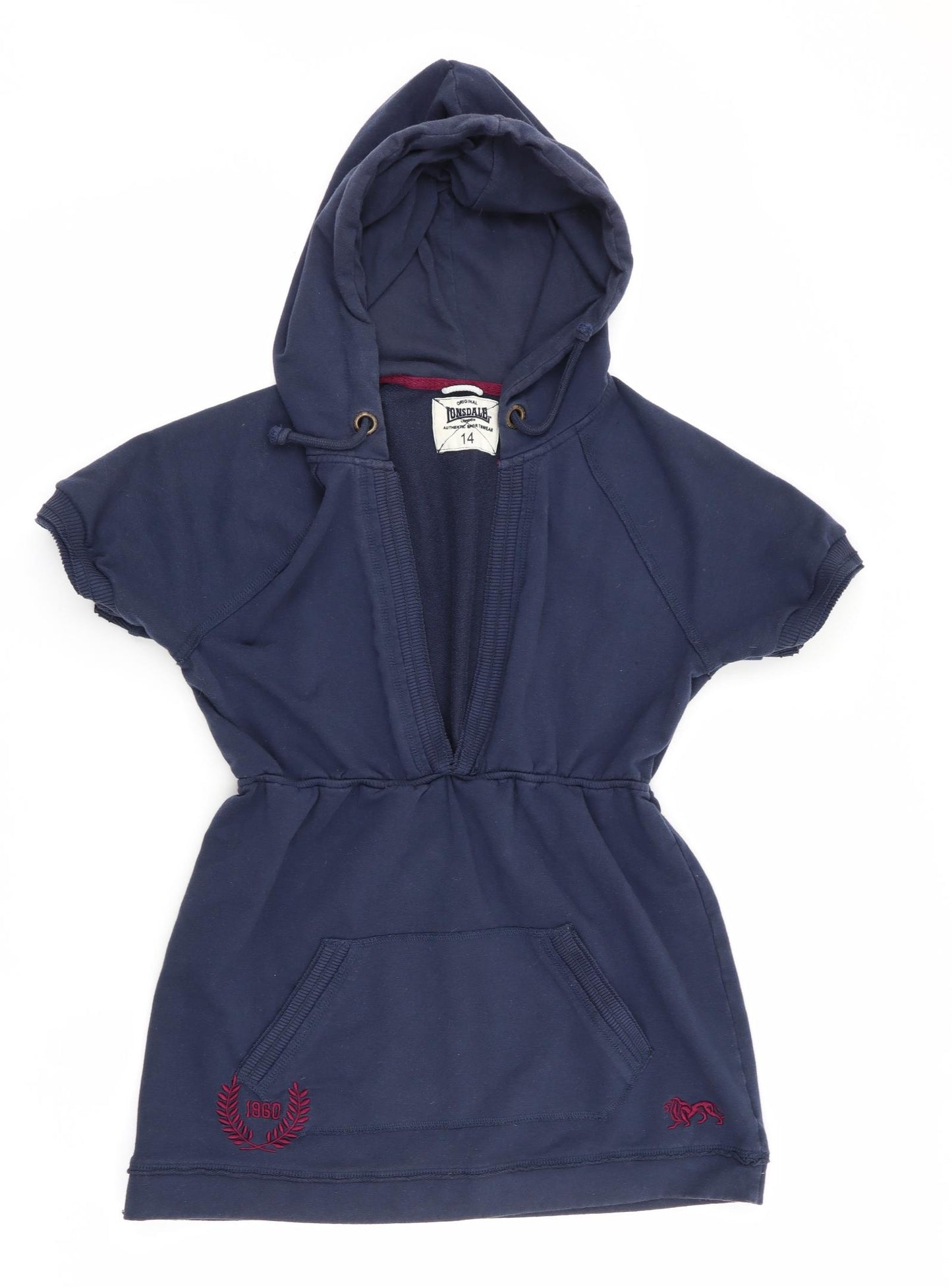 Lonsdale Womens Blue   Tank Dress  Size 14  - Hooded Tank Dress