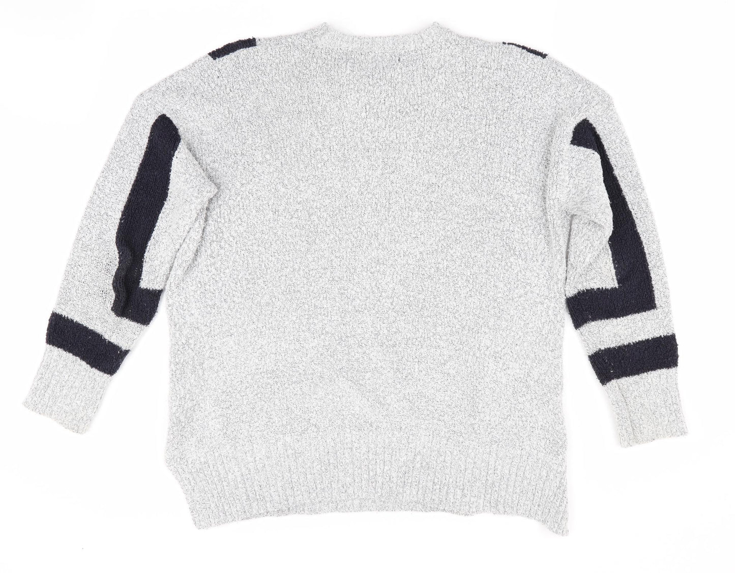 Marks and Spencer Womens Grey Geometric  Pullover Jumper Size M