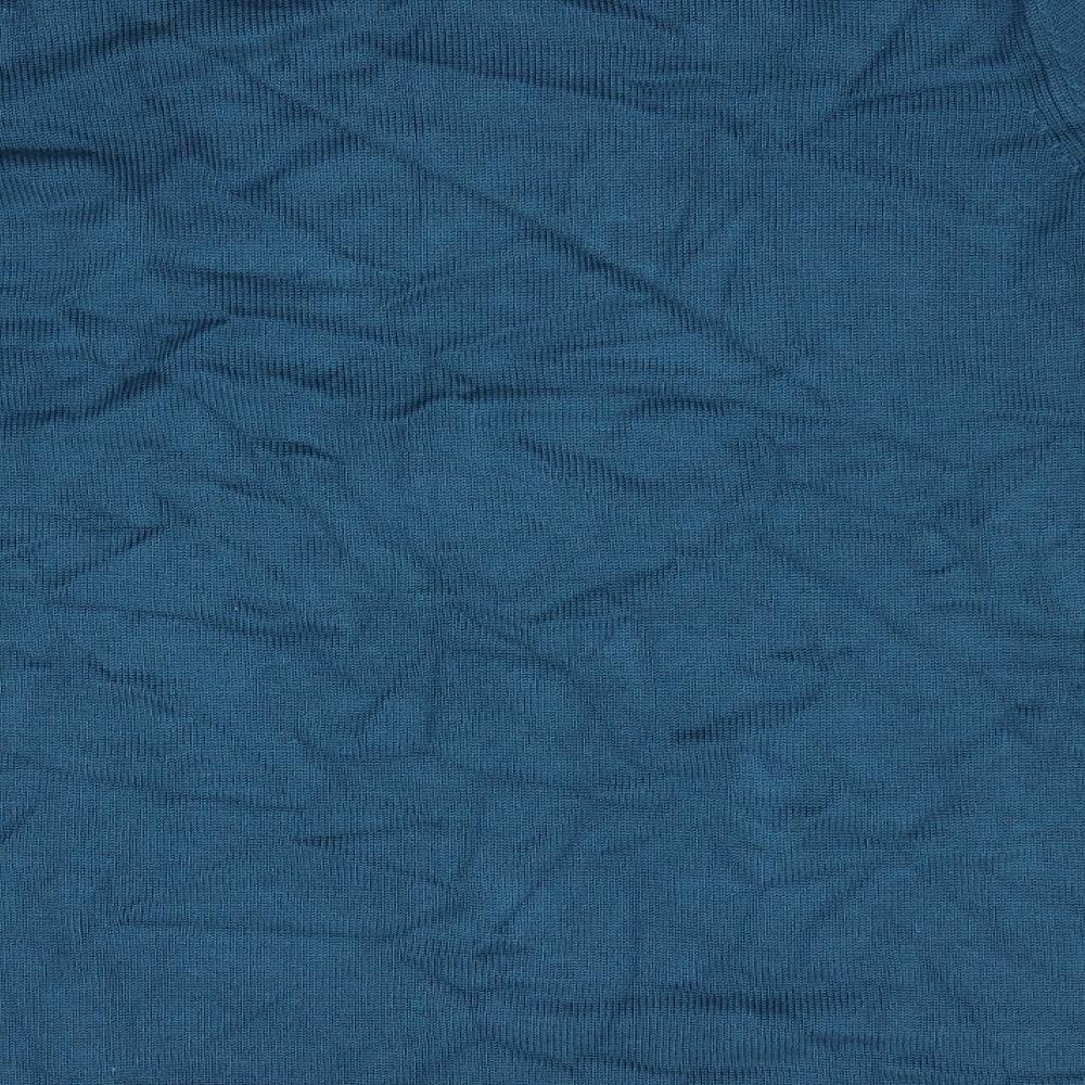 Eastex Womens Blue Floral  Pullover Jumper Size 10  - Beaded Neck