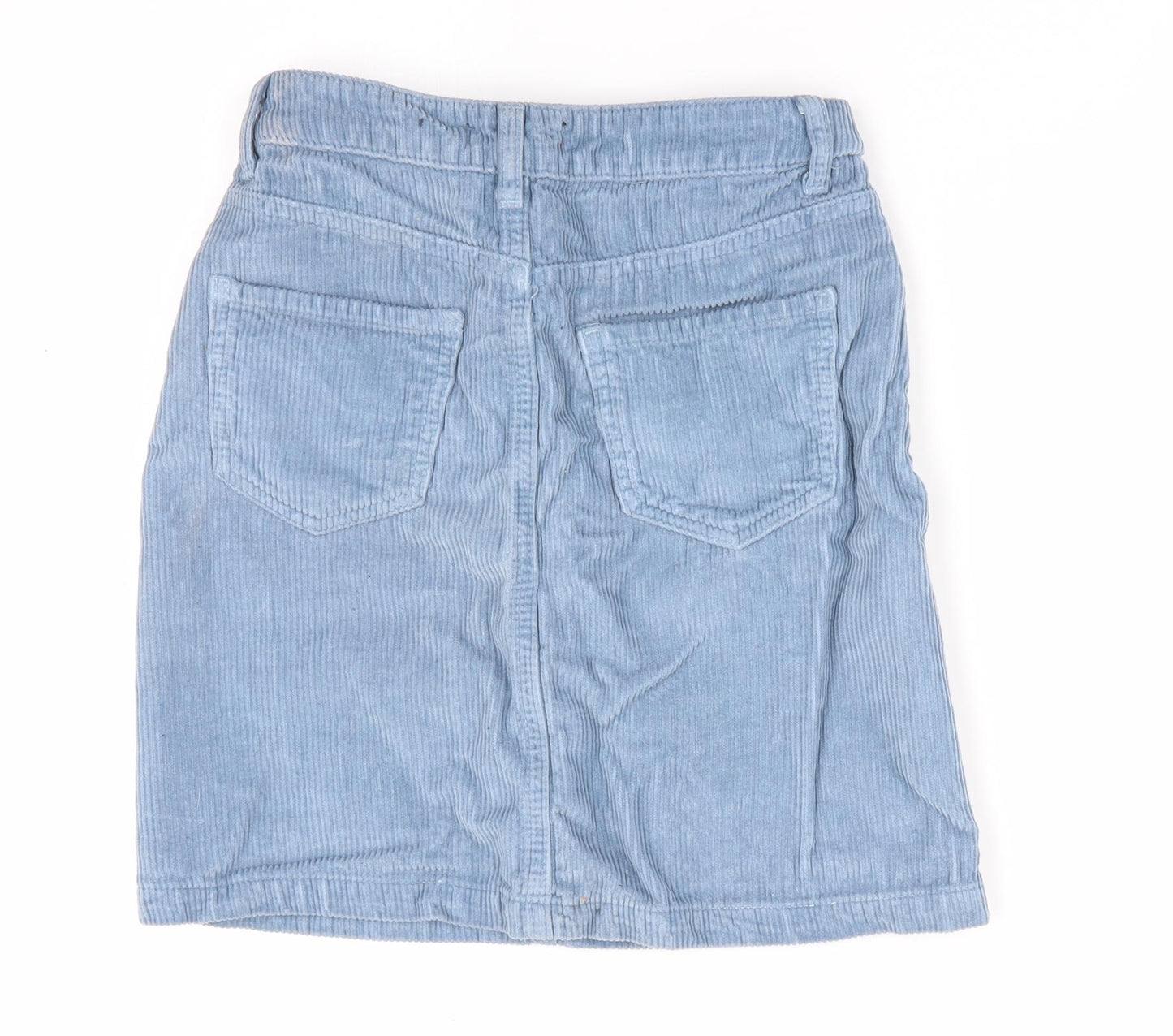 New Look Womens Blue   A-Line Skirt Size 6  - Cord Fabric