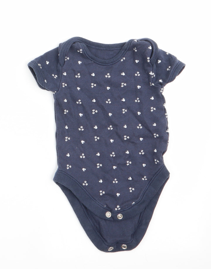 Disney Baby at George Girls Blue Floral Romper One-Piece Size 0-3 Months