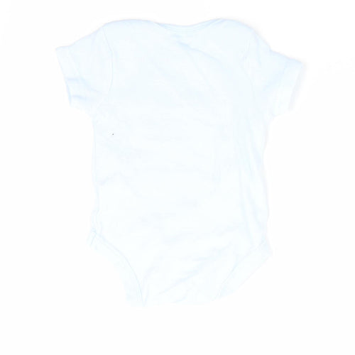 Moon & Stars Boys Blue Animal Print  Romper One-Piece Size 0-3 Months  - Lion I'm Roarly Cute