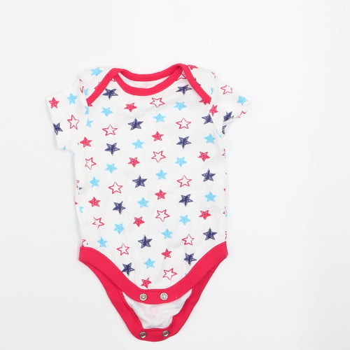 PEP & CO Boys White Geometric  Romper One-Piece Size 0-3 Months  - Star Print
