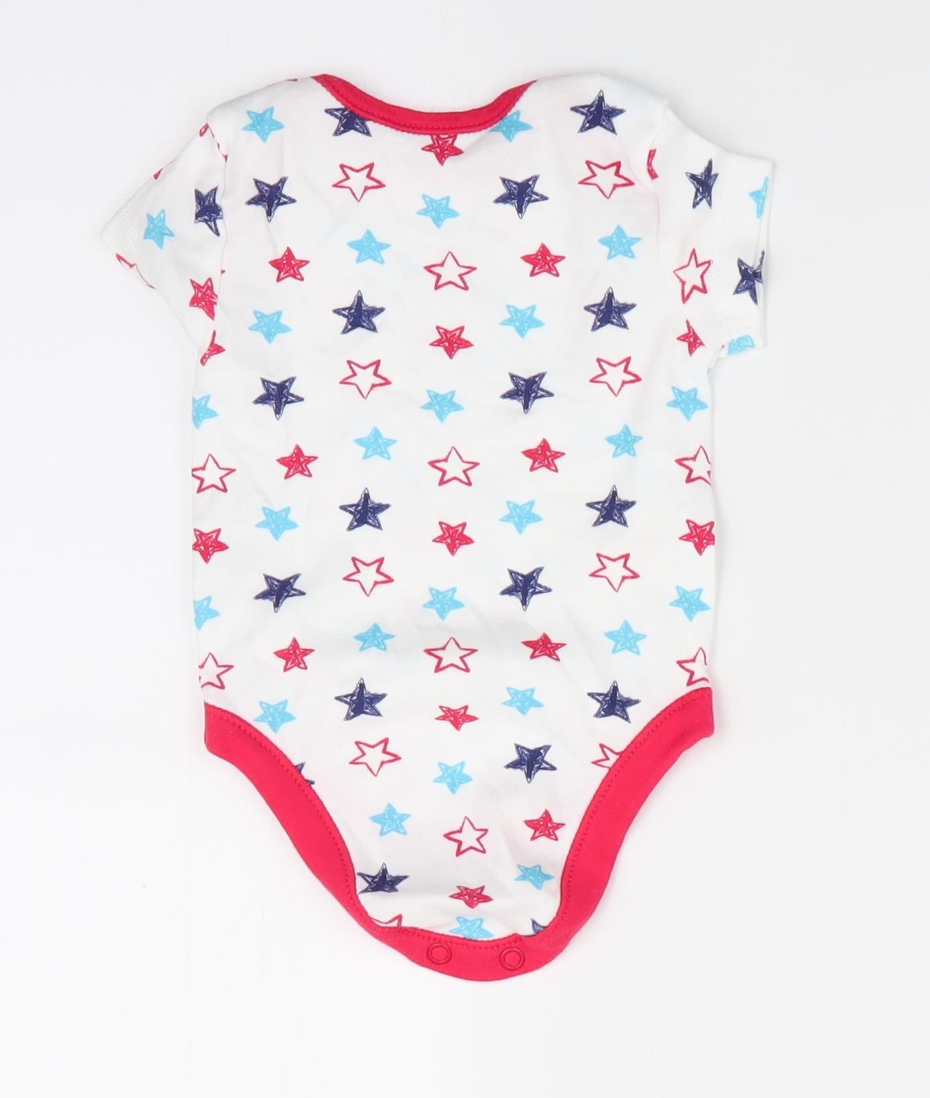 PEP & CO Boys White Geometric  Romper One-Piece Size 0-3 Months  - Star Print