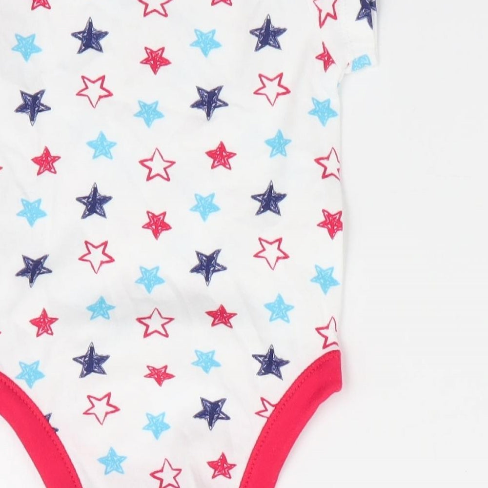 PEP & CO Boys White Geometric  Romper One-Piece Size 0-3 Months  - Star Print