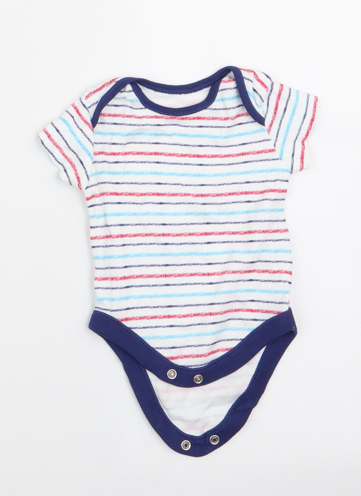 PEP & CO Boys Blue Striped  Romper One-Piece Size 0-3 Months