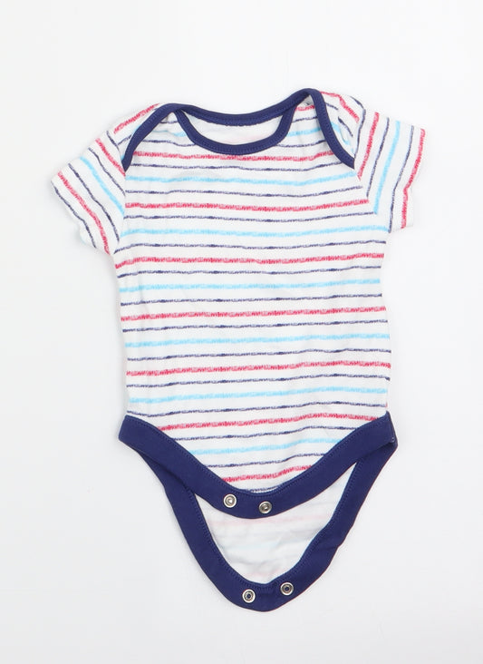 PEP & CO Boys Blue Striped  Romper One-Piece Size 0-3 Months