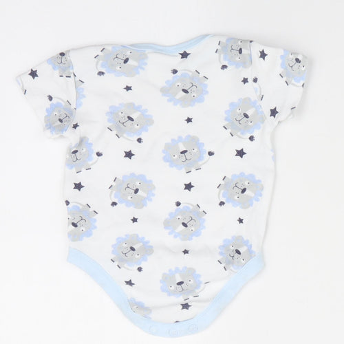 Moon & Stars Baby Blue Animal Print  Romper One-Piece Size 0-3 Months