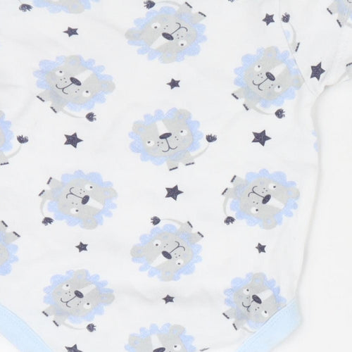 Moon & Stars Baby Blue Animal Print  Romper One-Piece Size 0-3 Months