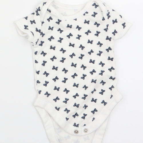 Disney Baby at George Girls White Animal Print  Romper One-Piece Size 0-3 Months  - Butterflies print